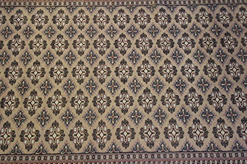 6'1 X 8'11 Pak Jaldar Beige Color Area Rug With Silk & Wool Pile - | A 6X9 Large Rug | An Authentic Hand Knotted Bokhara Jaldar Rug #TOP2
