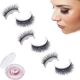 Ohlalashes Magnetic Eyelashes, Conversionh Reusable Self Adhesive Eyelashes, Magnetic Eyelashes Natural Look Without Eyeliner or Glue, Outwardlys False Lashes for Women. (Dense-3)