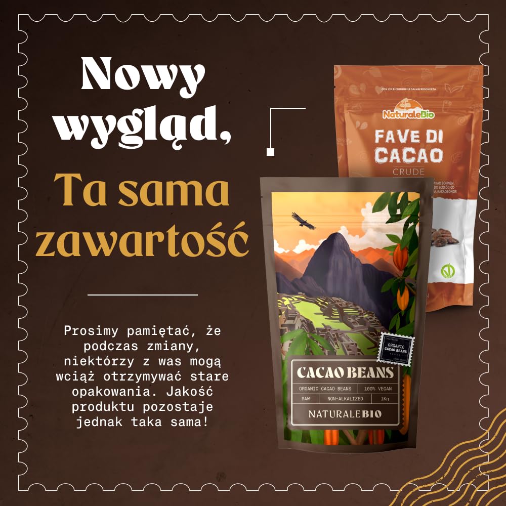 Ziarna Kakao Surowe Organiczne Bio 200g NaturaleBio