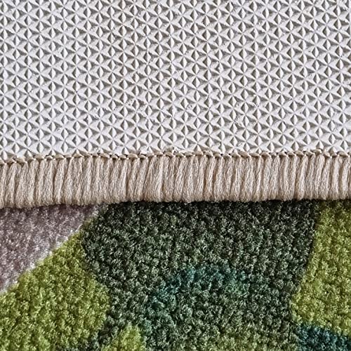 Image of Matz&More Kids Runner & Floor Mat Combo (50x120cm + 40x60cm), Anti Slip Nylon Carpet for Children's Bedroom, Playroom, Bathroom & Nursery, Car Track Brown, Rubber Backed Kids Runner Rug
