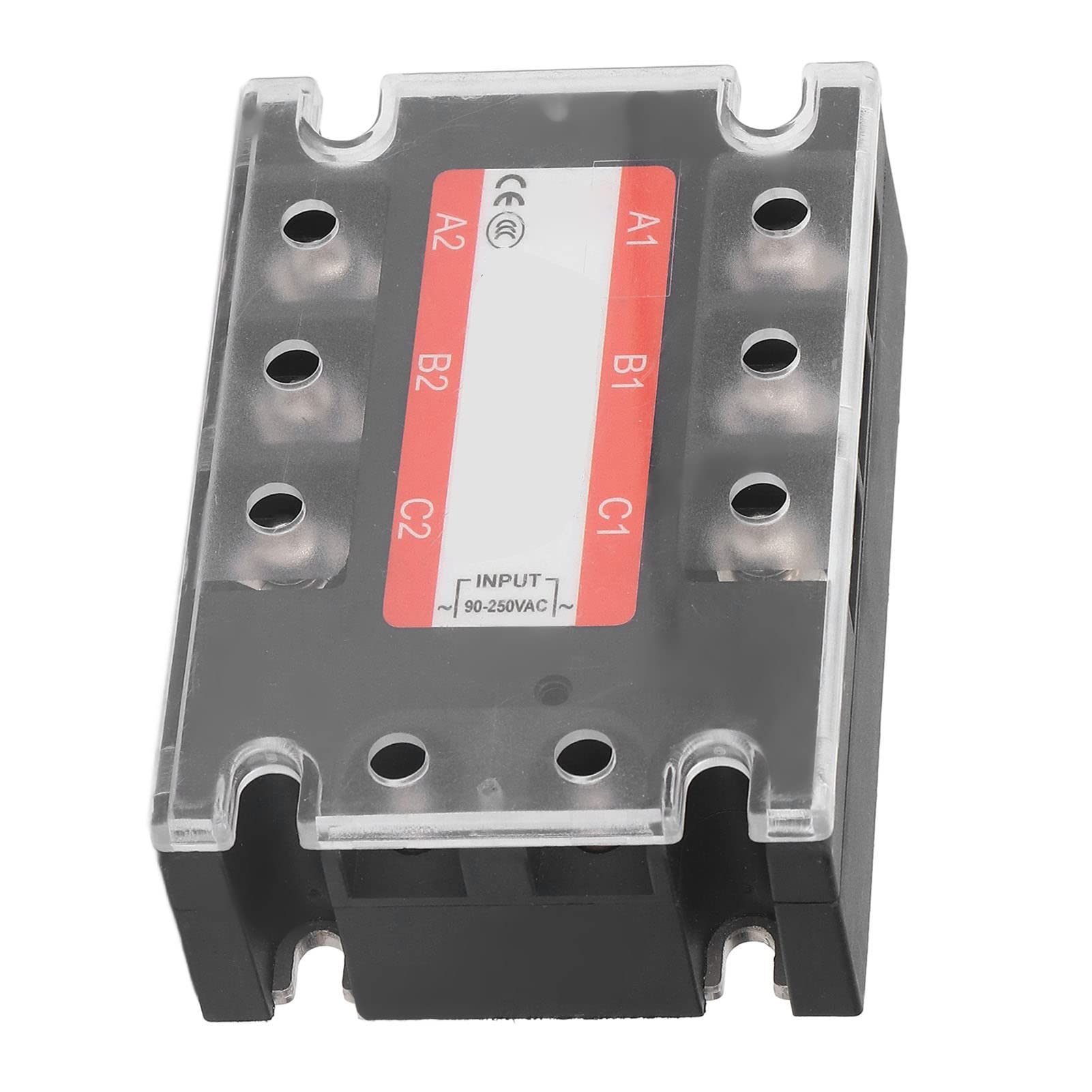 Fafeicy Relé Trifásico de Estado Sólido SSR-100DA 100A 24-480VAC con PBT Metal Cerámica para Automatización Industrial Control de Motor de Máquina CNC