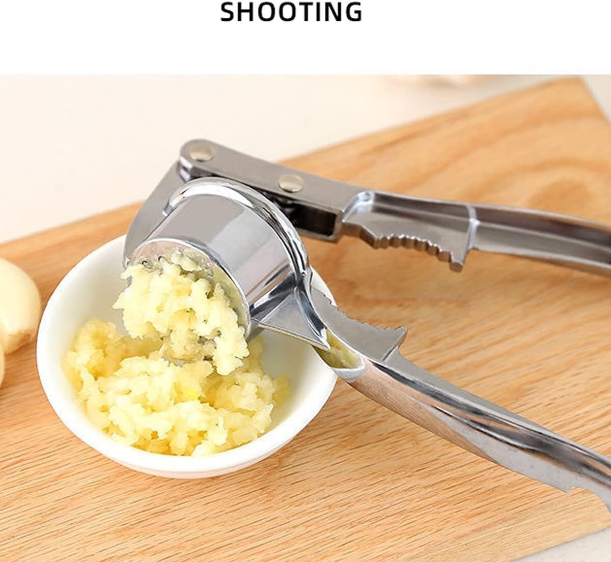 High Effective Garlic Press ，3in1 Multifunctional Manual Garlic Press丨Garlic Press + Bottle Opening + Crushing Walnuts丨Household Kitchen Tools丨Stainless Steel Small Garlic Press
