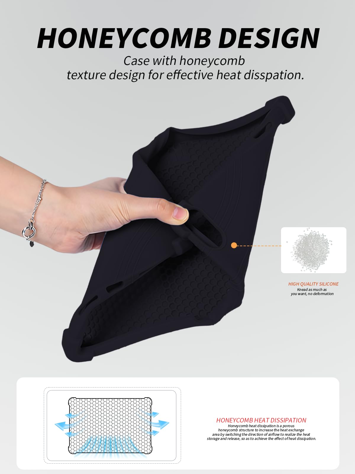 Funda para SKYEGG Tablet K13 10 pulgadas, yystao Niños Funda de Silicona Suave Compatible con SKYEGG K13, Soporte Ajustable (Negro)