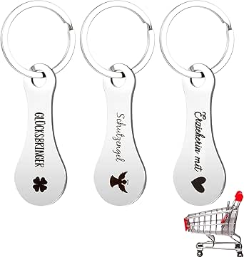 Yezirzax 20 Stück Einkaufswagenchip Schlüsselanhänger - Acryl Chip Mit 'Schön Dass Du Da Bist'