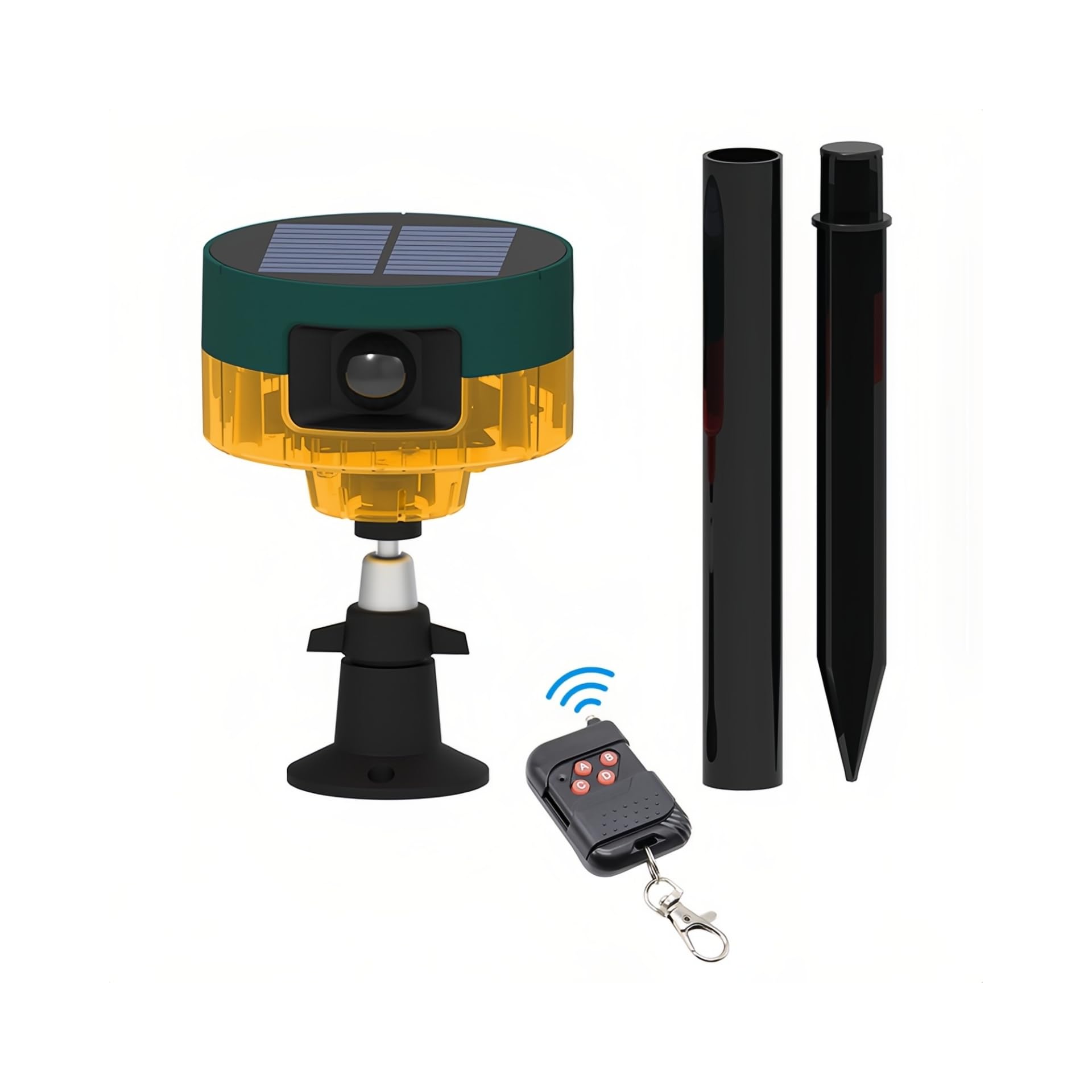 Alarm słoneczny z zewnętrznym czujnikiem ruchu 360 ° Detektor ruchu LED Migające światło stroboskopowe Lampa ostrzegawcza z pilotem do kurnika Podwórko Dom wiejski