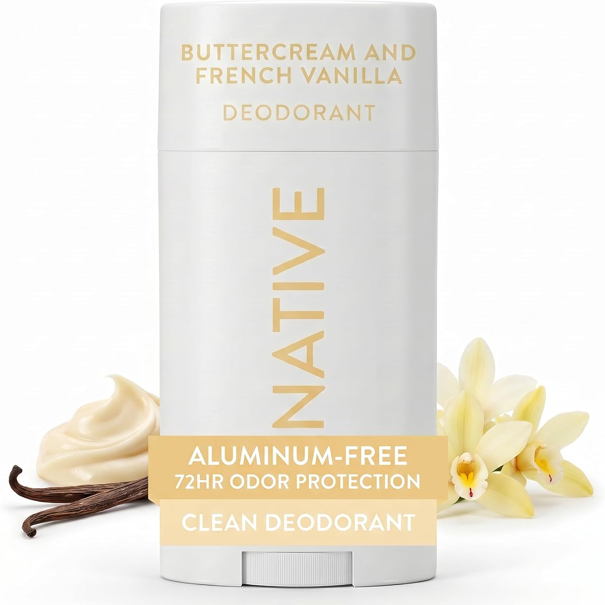 Deodorant Contains Naturally Derived Ingredients, 72 Hour Odor Control, Deodorant for Women and Men, Aluminum Free, Buttercream & French Vanilla 2.65oz