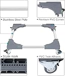 W B D WEIBIDA Dolly Cart d'appareil avec 4 Verrouillage des roues jumelées Mini Réfrigérateur Support réglable Meubles Mover Mobile Roller Base pour laveuse, sécheuse, Réfrigérant, Lave-linge