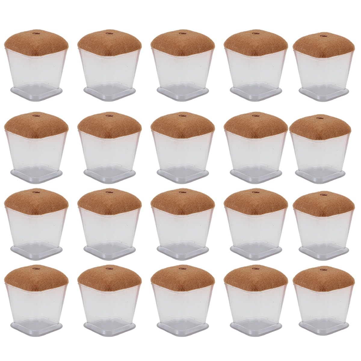 Patins de protection carrés Ubric pour chaise en silicone (21-26 mm, lot de 20 pièces)