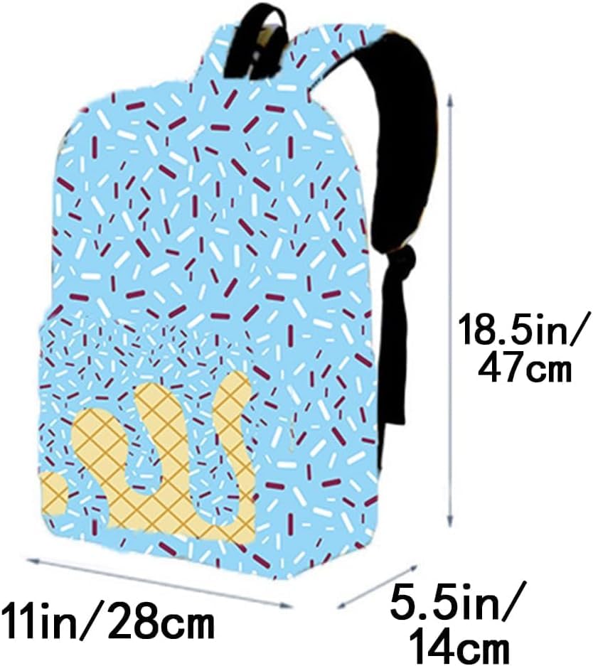 Ice Cream Backpack Kawaii Shoulder Backpacks, Cute Large Capacity Daypack, Lightweight with Pockets Daily Use Women Men (#7)2