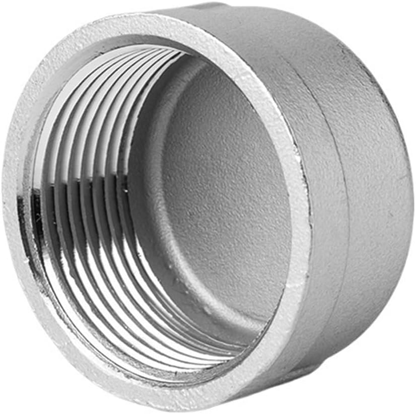201 Stainless Steel Inner Wire Pipe Cap Head Bulkhead Pipe Cap Internal Thread Thread Buckle 4 Minutes 6 Minutes 1 inch Joint(G2)