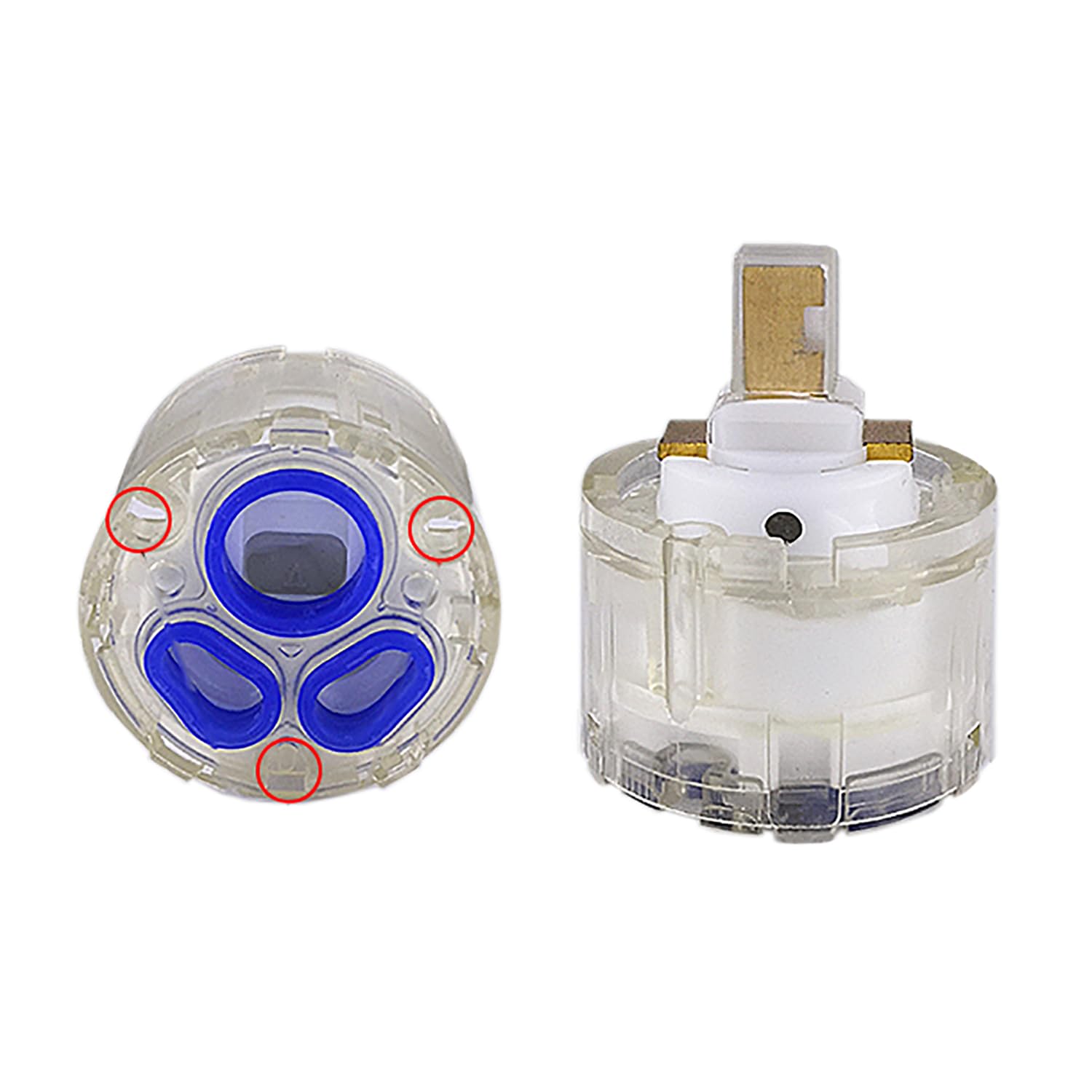 46mm Replacement Ceramic Cartridges Faucet Valve for Single Handle Kitchen Basin Faucet Part, Plastic Tap Cartridge