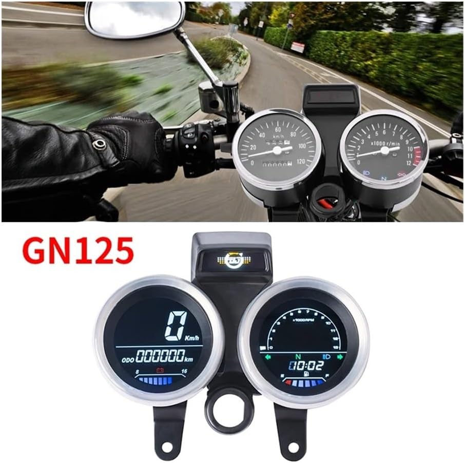 Motorcycle Speedometer Gauge Meter Assembly for GN 125 Tachometer Odometer Gauge Gear Indicator Motorcycle Meter Instrument Tachometer Tachometer Gauge