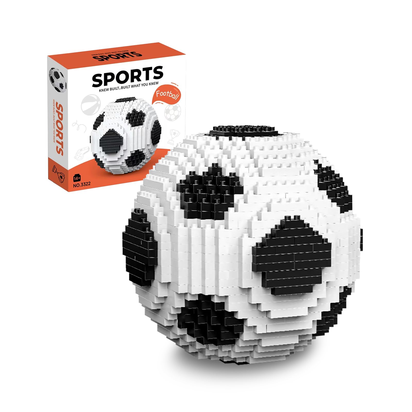 Soccer Ball Building Block Set - Precision Micro-Brick Model Kit for Office Home Decor & STEM Learning, Challenging 3D Puzzle for Adults & Teens 14+ (820Pcs)-picture-38
