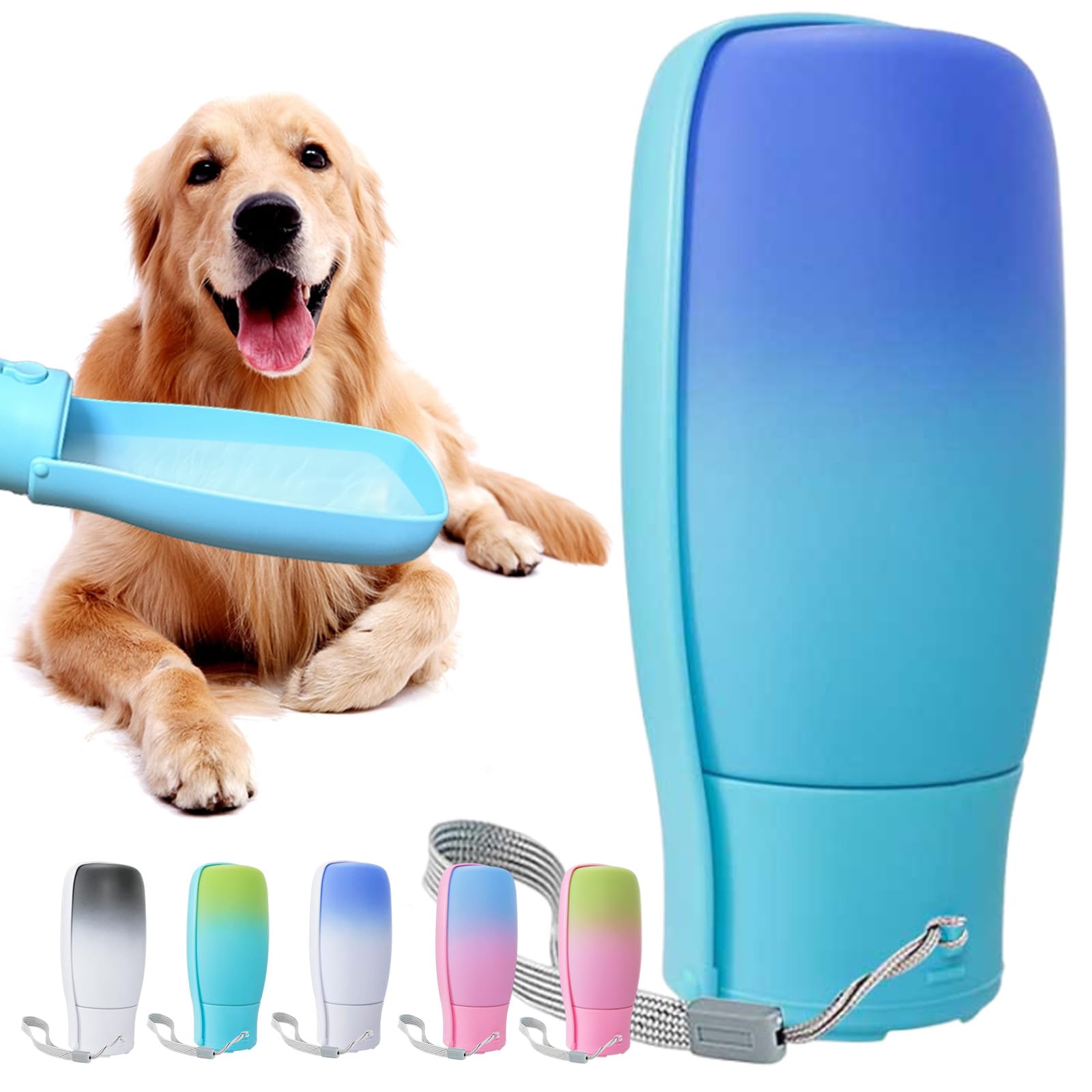 MITOCAPY Dog Water Bottle Portable 19Oz - Food Grade Plastic & Leak Proof Puppy Travel Water Bowl Dispenser, Pet Accessories for Outdoor Walking