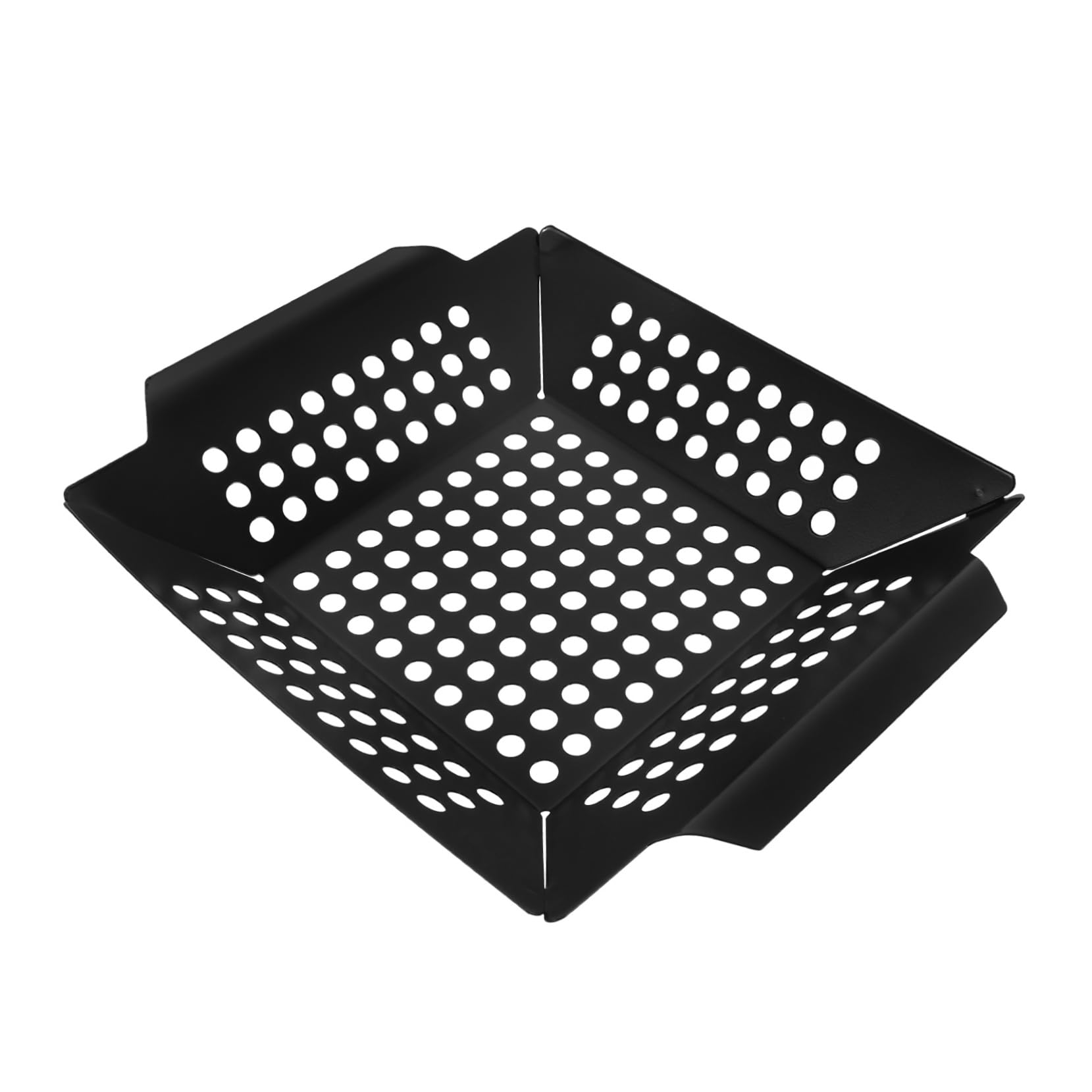 Milisten Reusable Square Baking Pan Grill Basket for Camping Outdoor BBQ Grilling Nonstick Grill Tray Portable Grilling Accessories