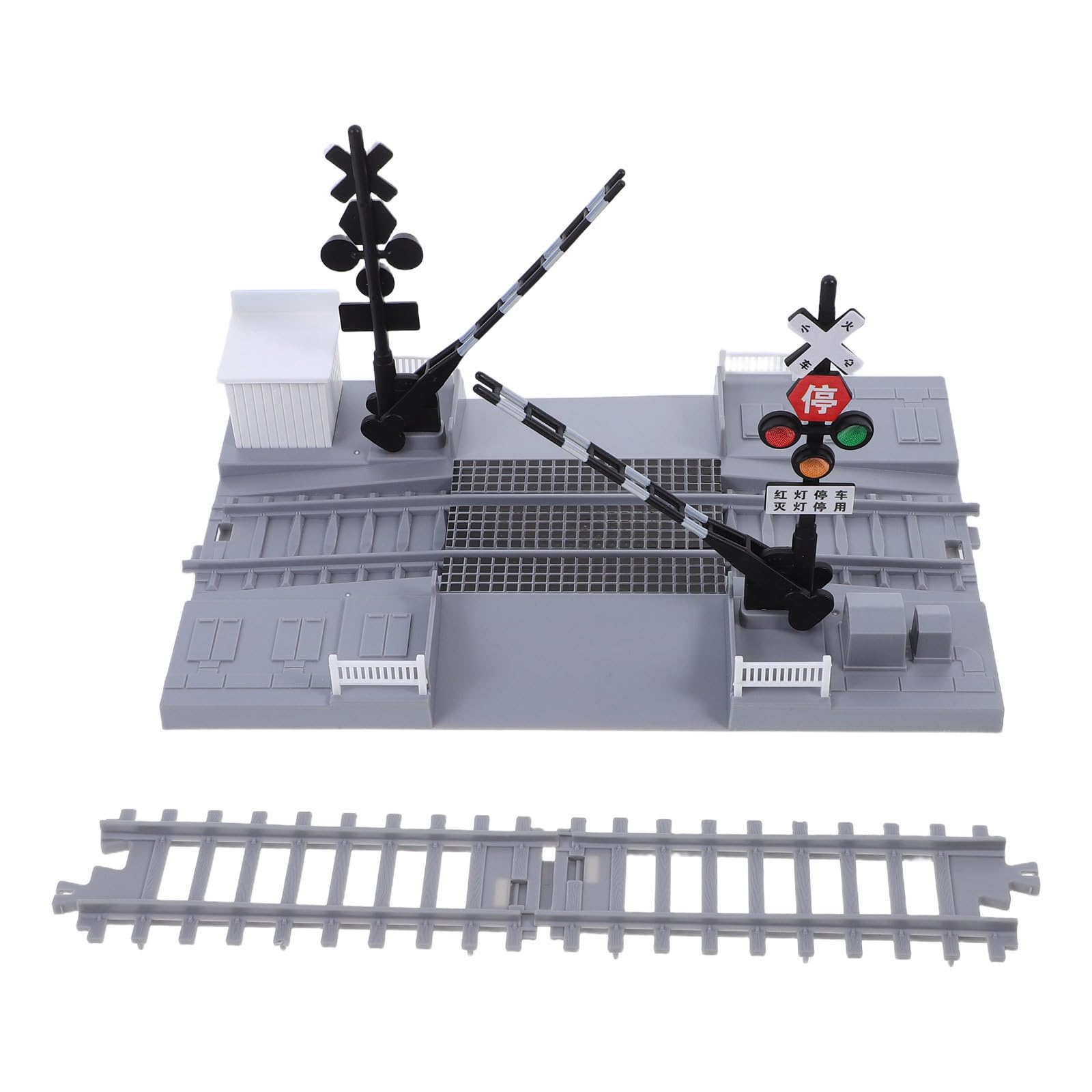 UKCOCO 1 set di binari per passaggio a livello in miniatura con barriera in