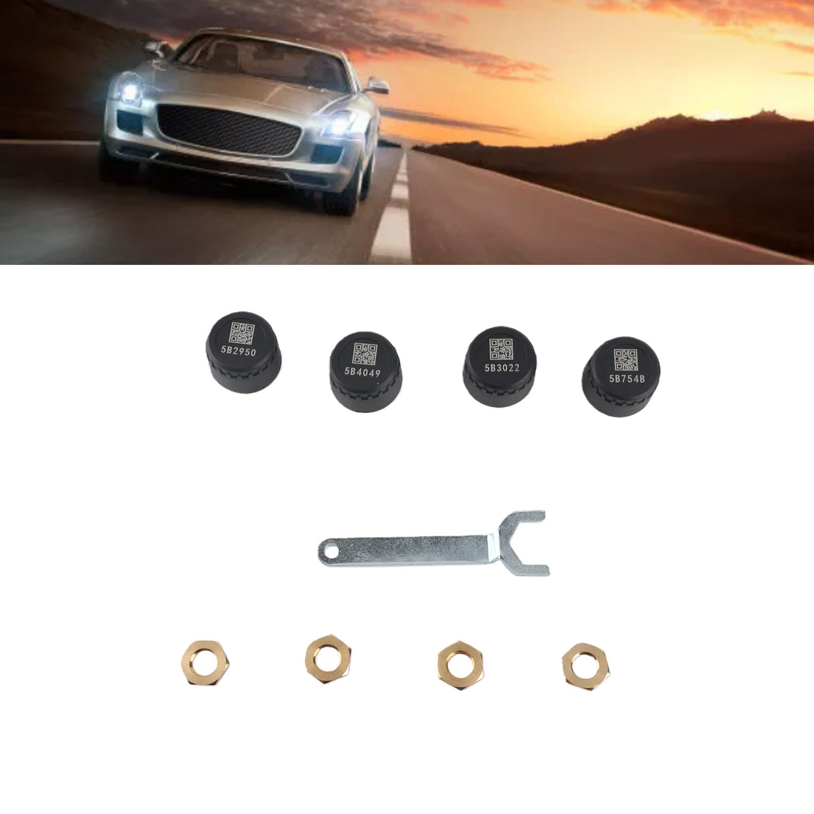 Reifendrucküberwachungssystem, Echtzeit-Temperatur-Druckanzeige 0-7 bar, Reifendruckkontrolle Metall ABS, for Auto Wohnmobil Anhänger LKW SUV