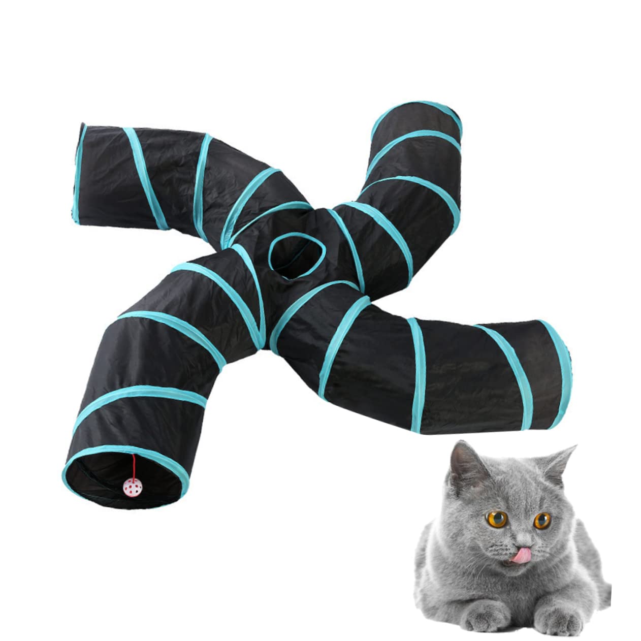 Ipetboom Jouets pour Animaux de Compagnie Tunnel pour Chat Tunnel en Forme de S Jouet Interactif pour Chaton Jouets pour Bébé Chat
