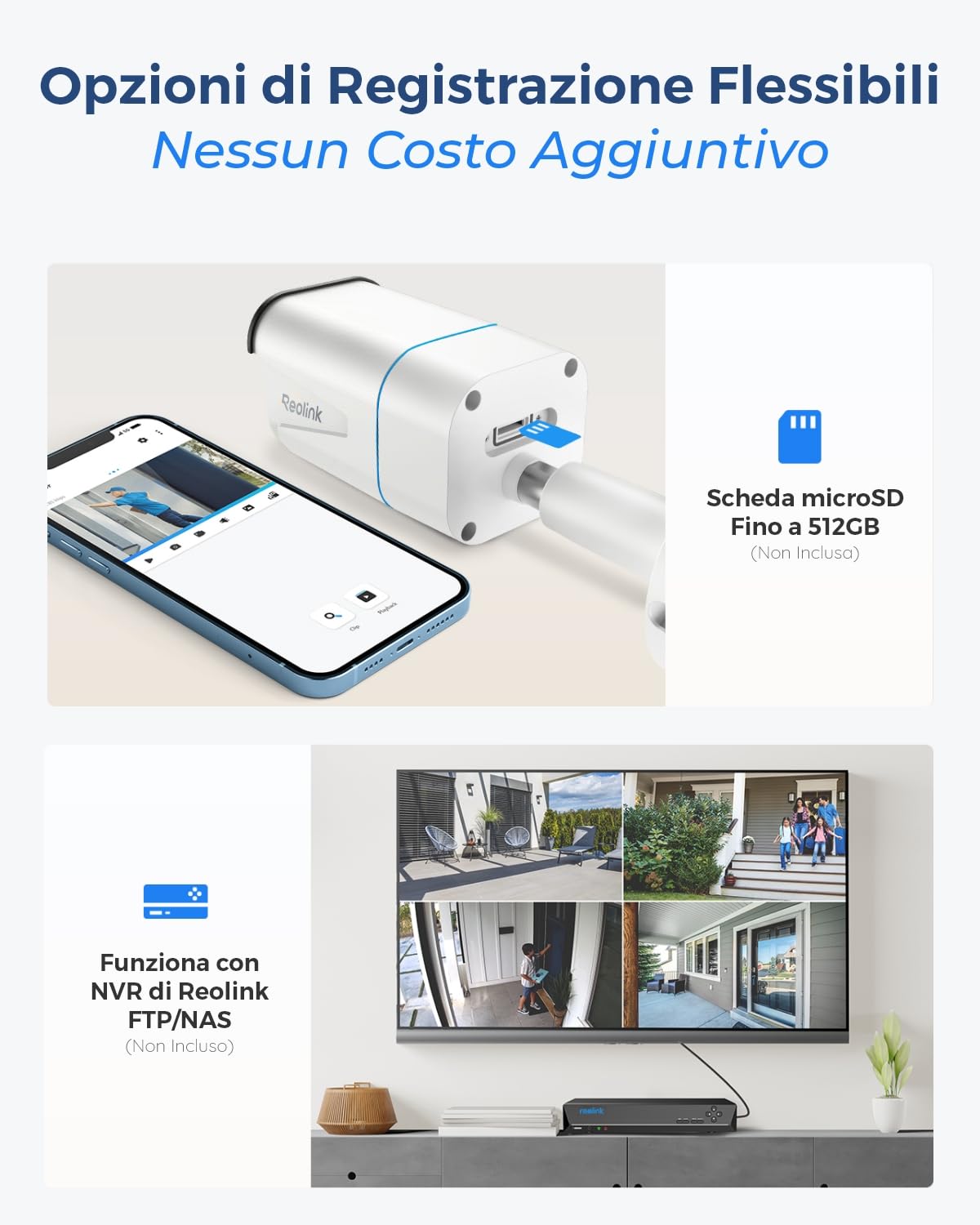 Reolink PoE 4K Telecamera Esterno, 5X Zoom Ottico, Rilevamento di Uomo/Veicolo/Animale, Faretti per Visione Notturna a Colori, Audio Bidirezionale, Time-Lapse, Slot per Scheda microSD, RLC-811A