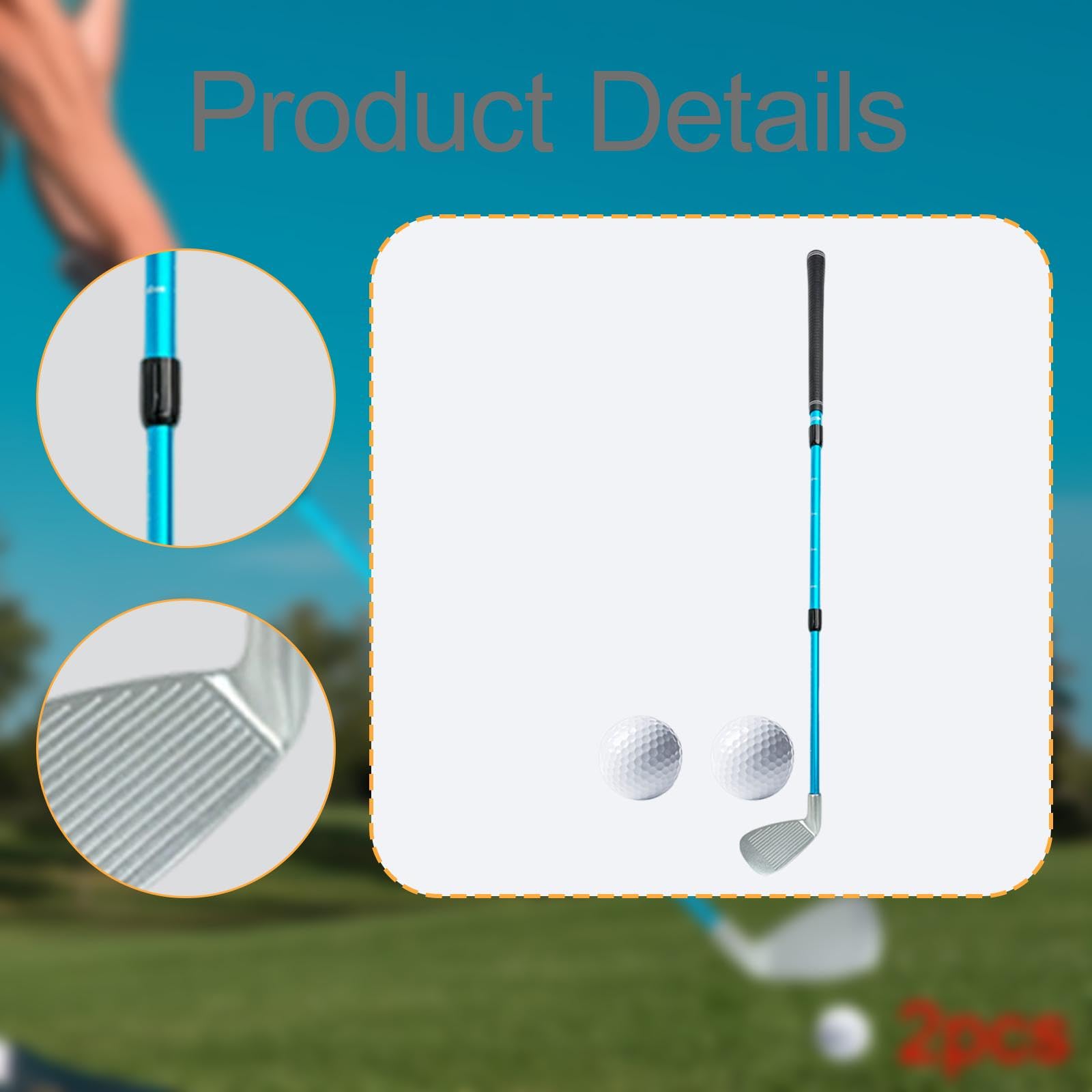 Golf Chipper Club Golf Club Extensible Telescópico Irón Varilla Ajustable de Aleación de Aluminio con Empuñadura de Goma Y Cabeza Oversize Adecuado Pa