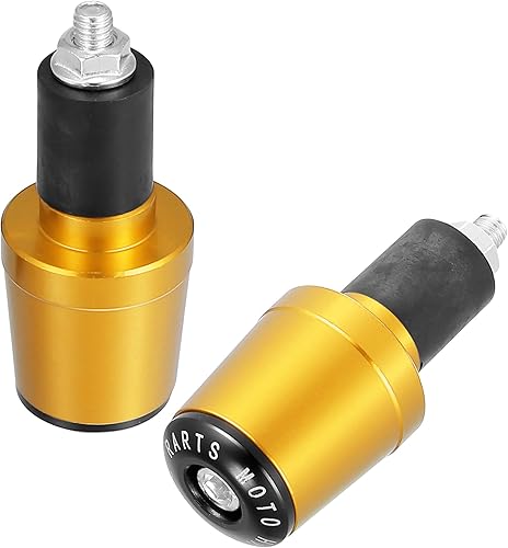 Miniatura 4 de Motoforti 1 par de tapones de extremo de manillar de motocicleta tono dorado 78 "0.866 in universal CNC aleación de aluminio para motocicleta scooter