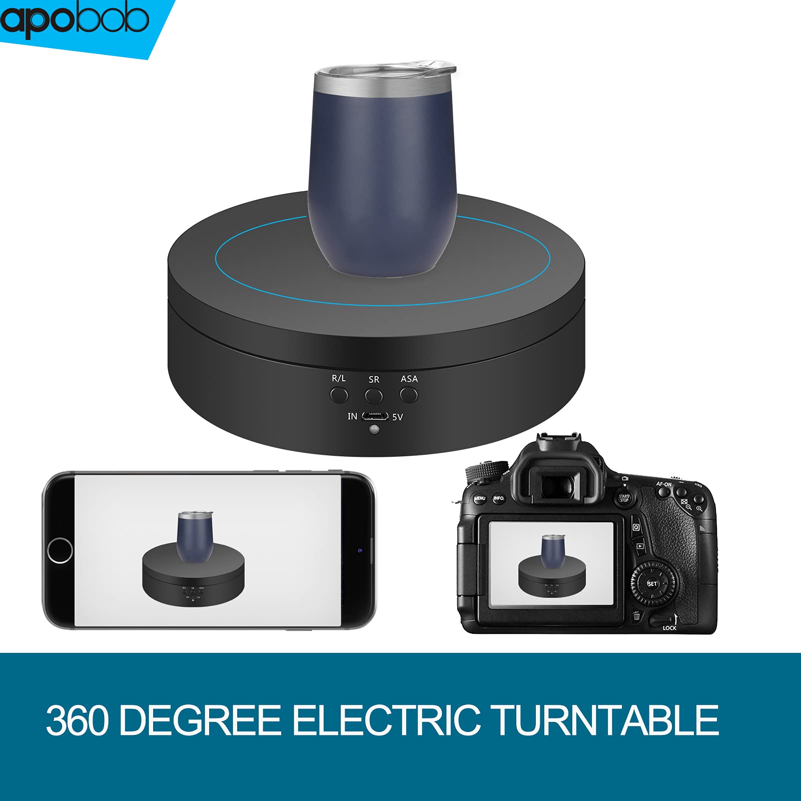 Buy Apobob 6.6 LbS Motorized Rotating Display Stand, Display Turntable