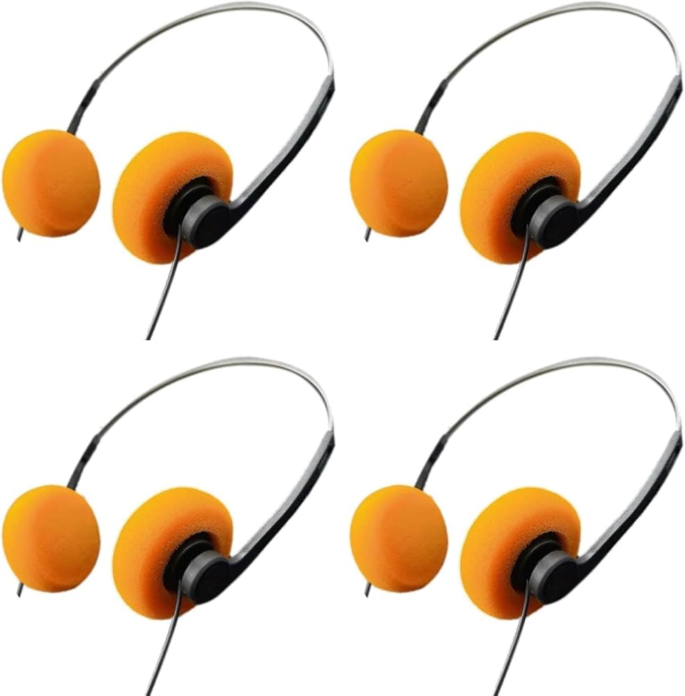 Amazon.co.jp: オレンジレトロオーバーイヤーヘッドホン4点