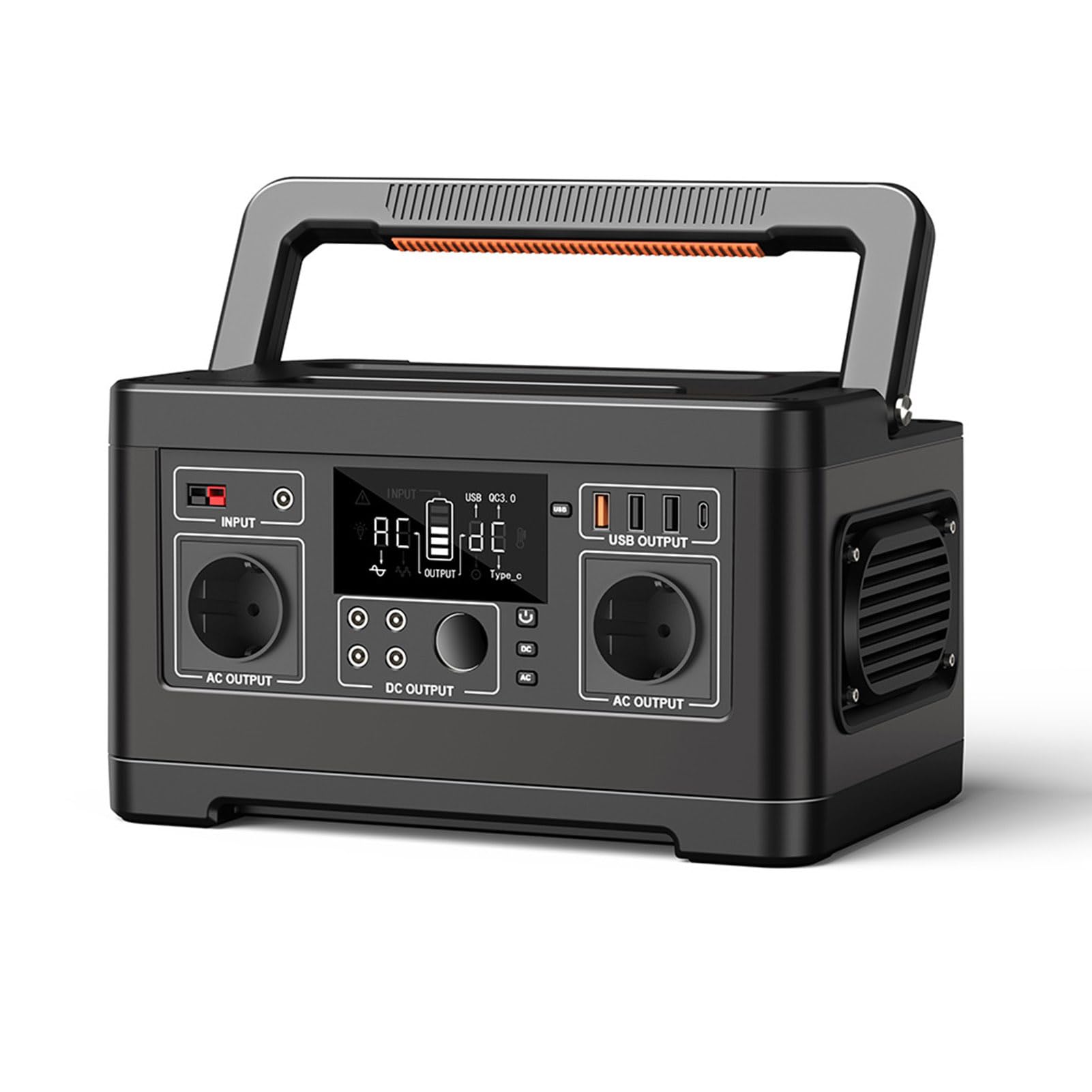 Centrale électrique Portable 500 W, générateurs 140 400 mAh/520 Wh, Batterie de Secours au Lithium, Stockage d'énergie Mobile avec 2 Sorties CA, générateur d'énergie, pour Voyage/c