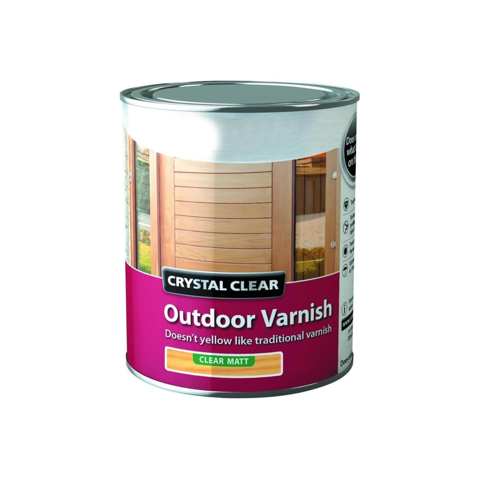 HOCHSTE® Crystal Clear Outdoor Wood Varnish, Matt Finish, Exterior Varnish for Bare or Stained Wood, No Yellowing, Weatherproof, UV Protection, Resists Cracking, Peeling & Blistering, (750ml)