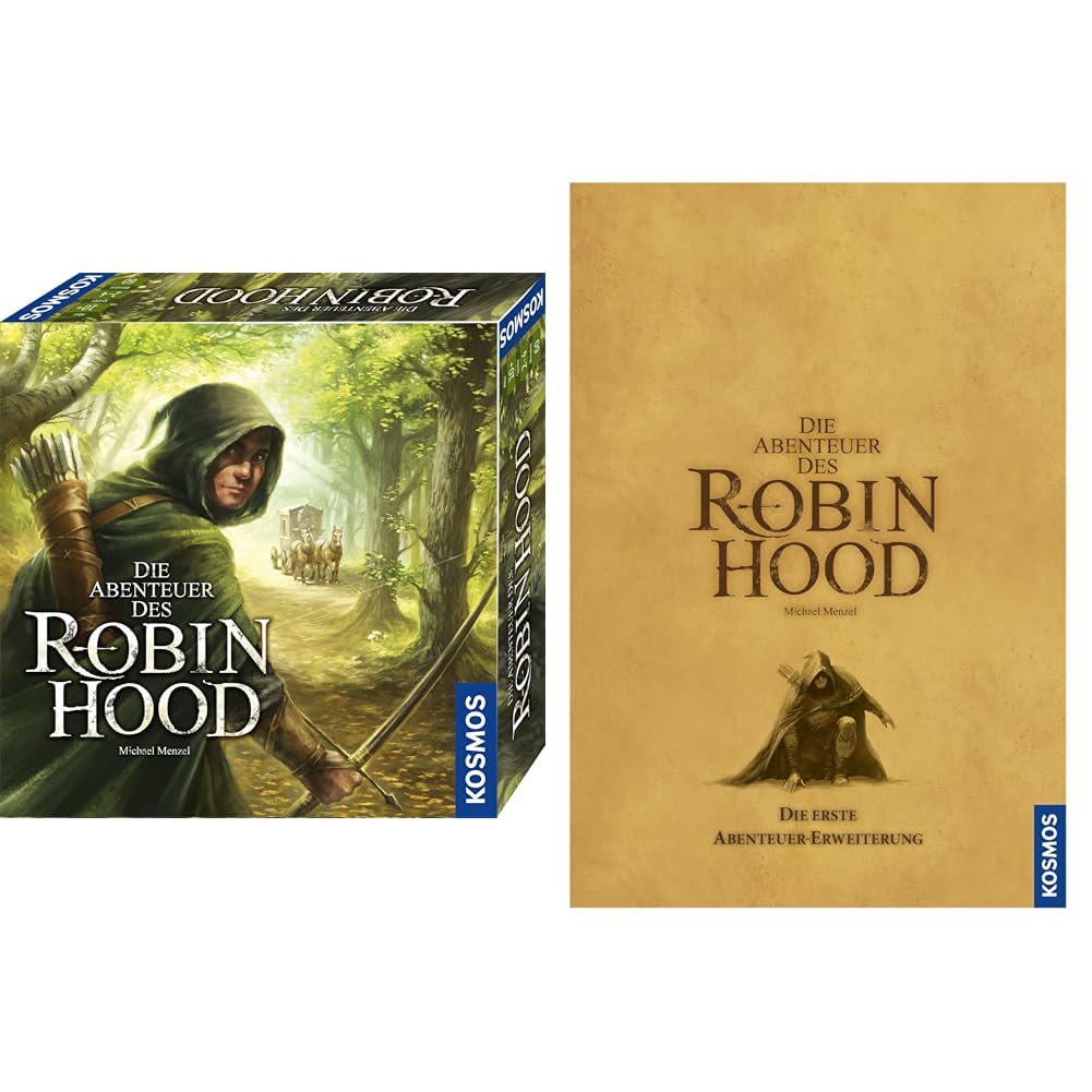 KOSMOS 680565 Die Abenteuer des Robin Hood Spiel, kooperatives Abenteuerbrettspiel für die ganze Familie, + KOSMOS ‎683153 Die Abenteuer des Robin Hood - Die Abenteuer Erweiterung