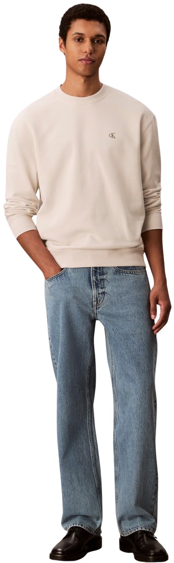 Calvin Klein Herren Ls Eu 350terry Monogram Cn Swtsh Lv04rc296g Sweatshirts (1er Pack)