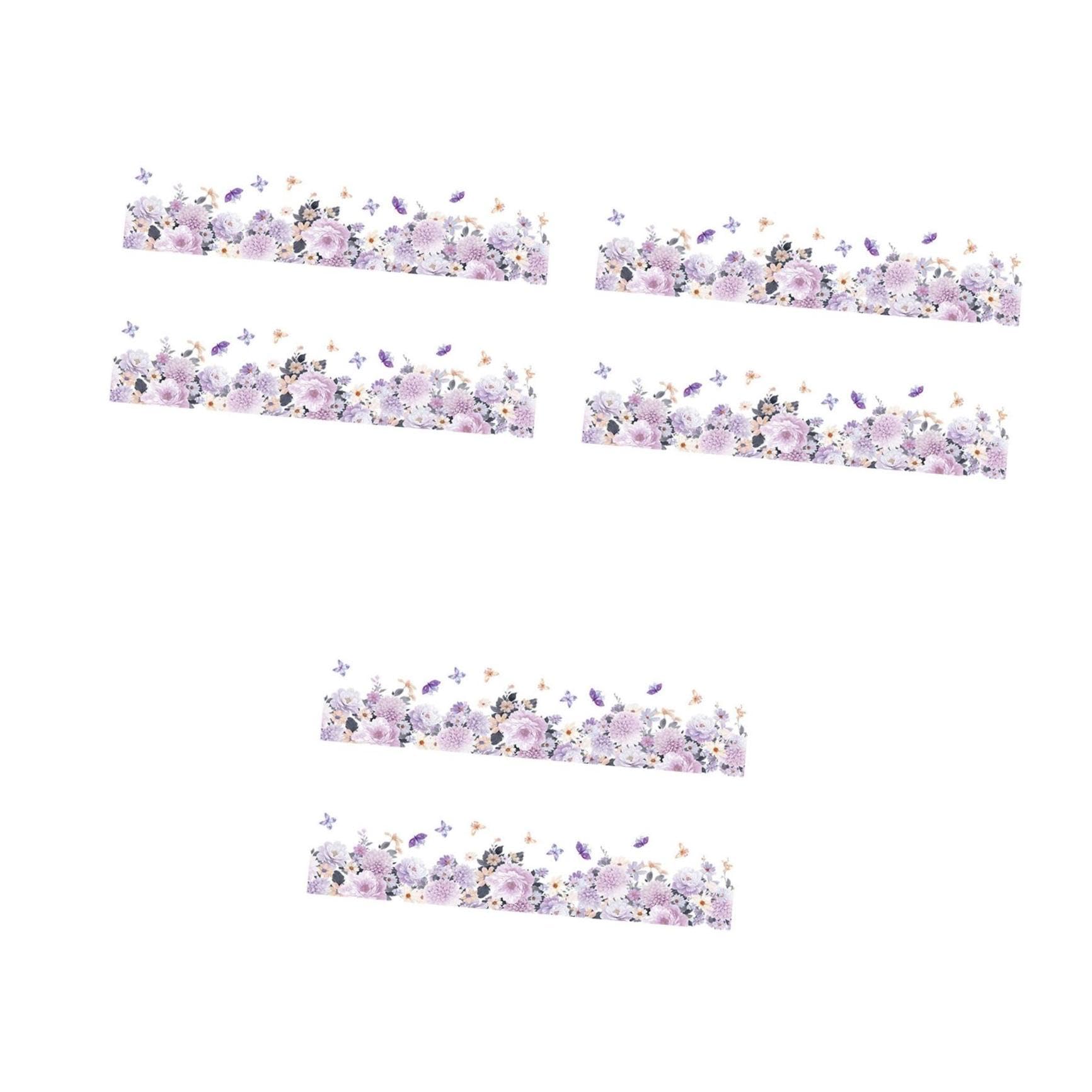 Autocollants muraux motifs violettes Tofficu PVC étanches x6