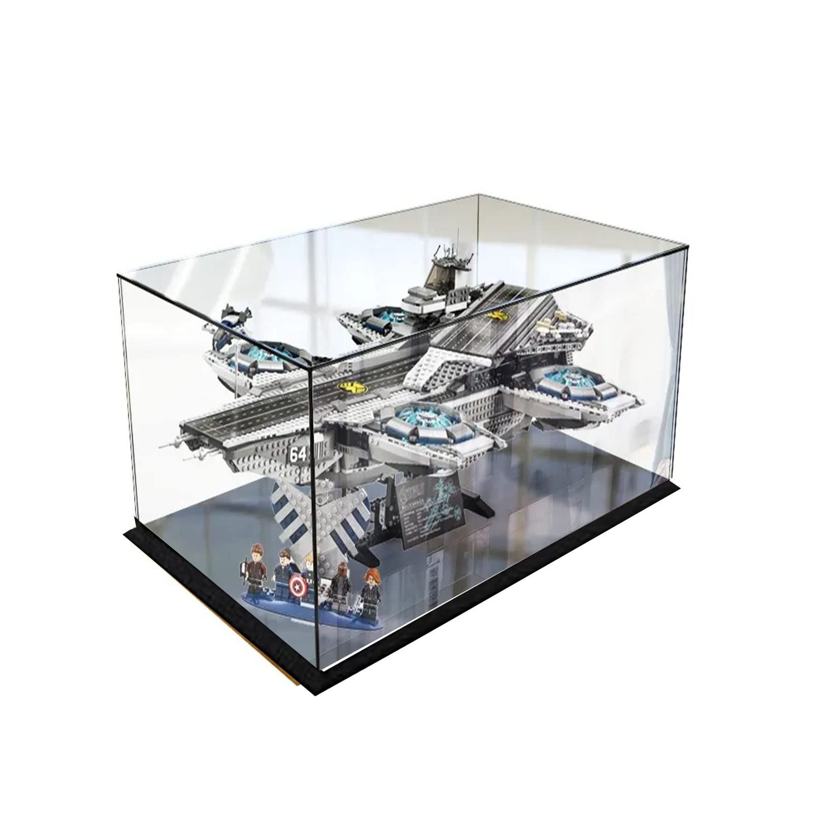 Clear Acrylic Display Case-Assemble Countertop Box with Black Base ,Dustproof Protection Showcase for Action Figures Toys Collectibles (10x8x8in/25x20x20cm)