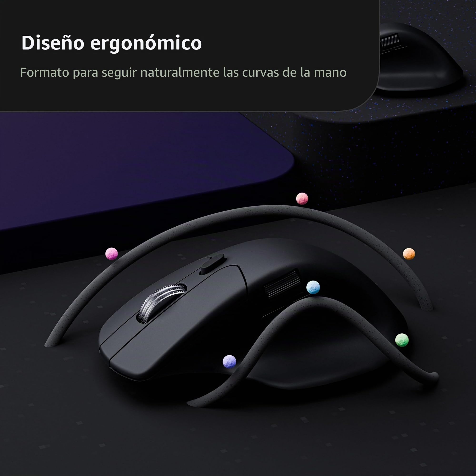 Keychron M6 Ratón Inalámbrico 8000Hz, 2.4 GHz/Bluetooth 5.3 / USB-C, 30 000 dpi, Sensor PixArt 3950, hasta 120 Horas de Batería, Ratón Gaming Programable para Windows, macOS y Linux – Negro