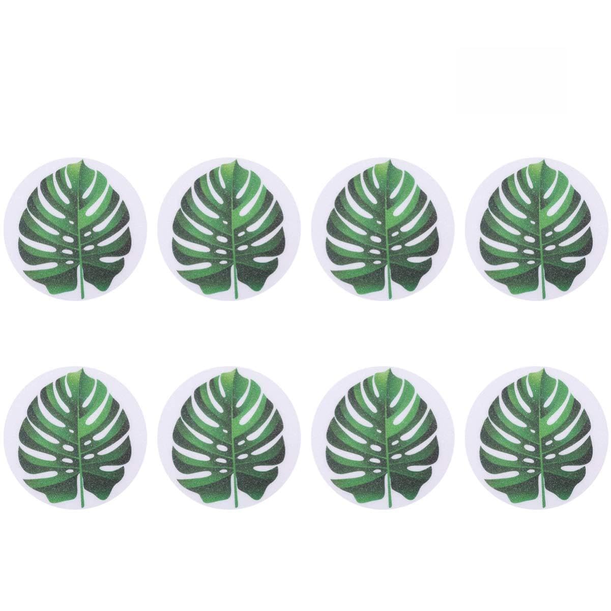 VOSAREA 8pcs - Bathroom Stickers Leaf Pattern Bathtub Decals for Safety Self-Adhesive Non- Stickers with Scraper for Shower Pool and Kitchen Use