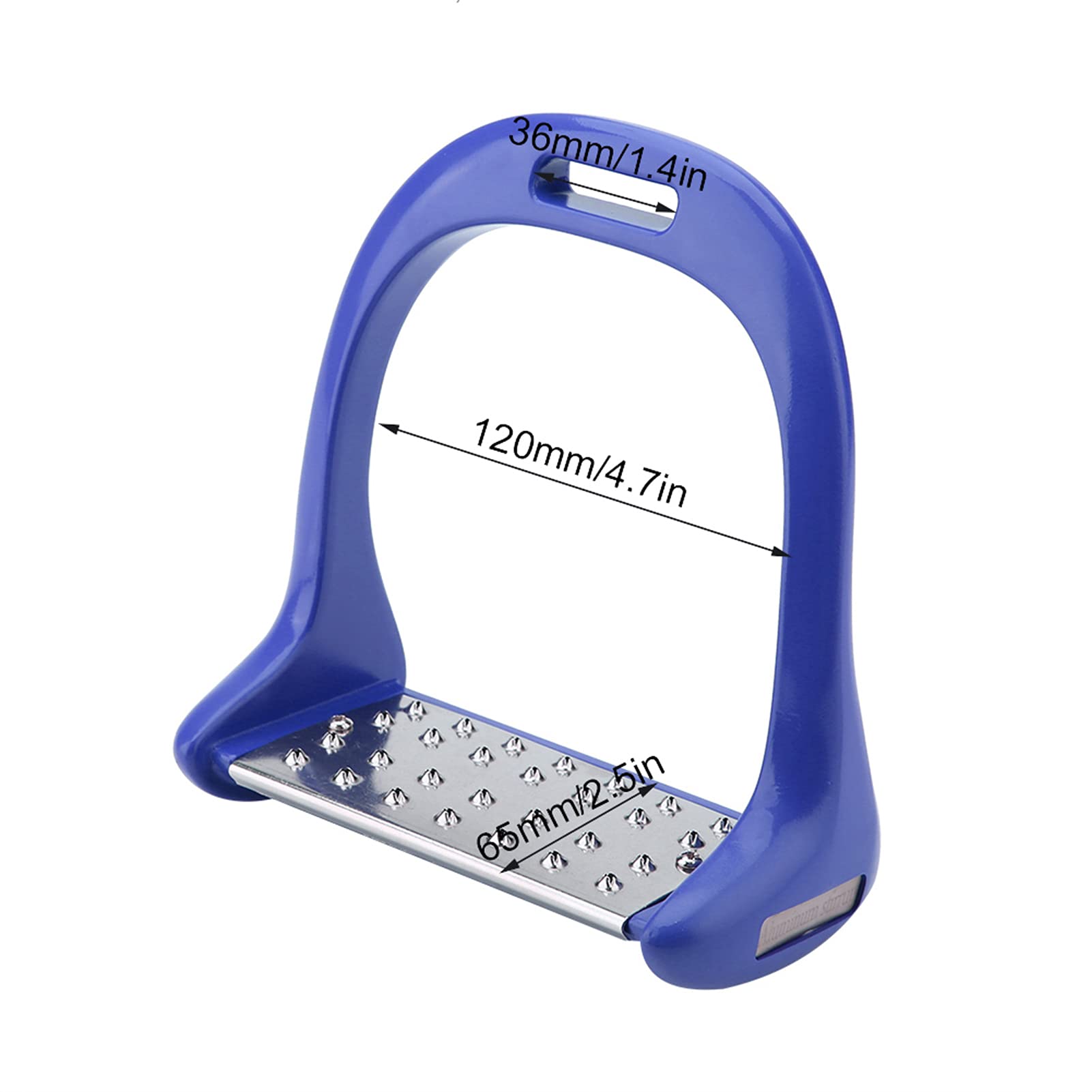 Cyrank Horse Riding Stirrup Stainless Steel Non Slip Pad Equestrian Aluminum Saddle with Painting English Riding Protection Saddle(Blue)