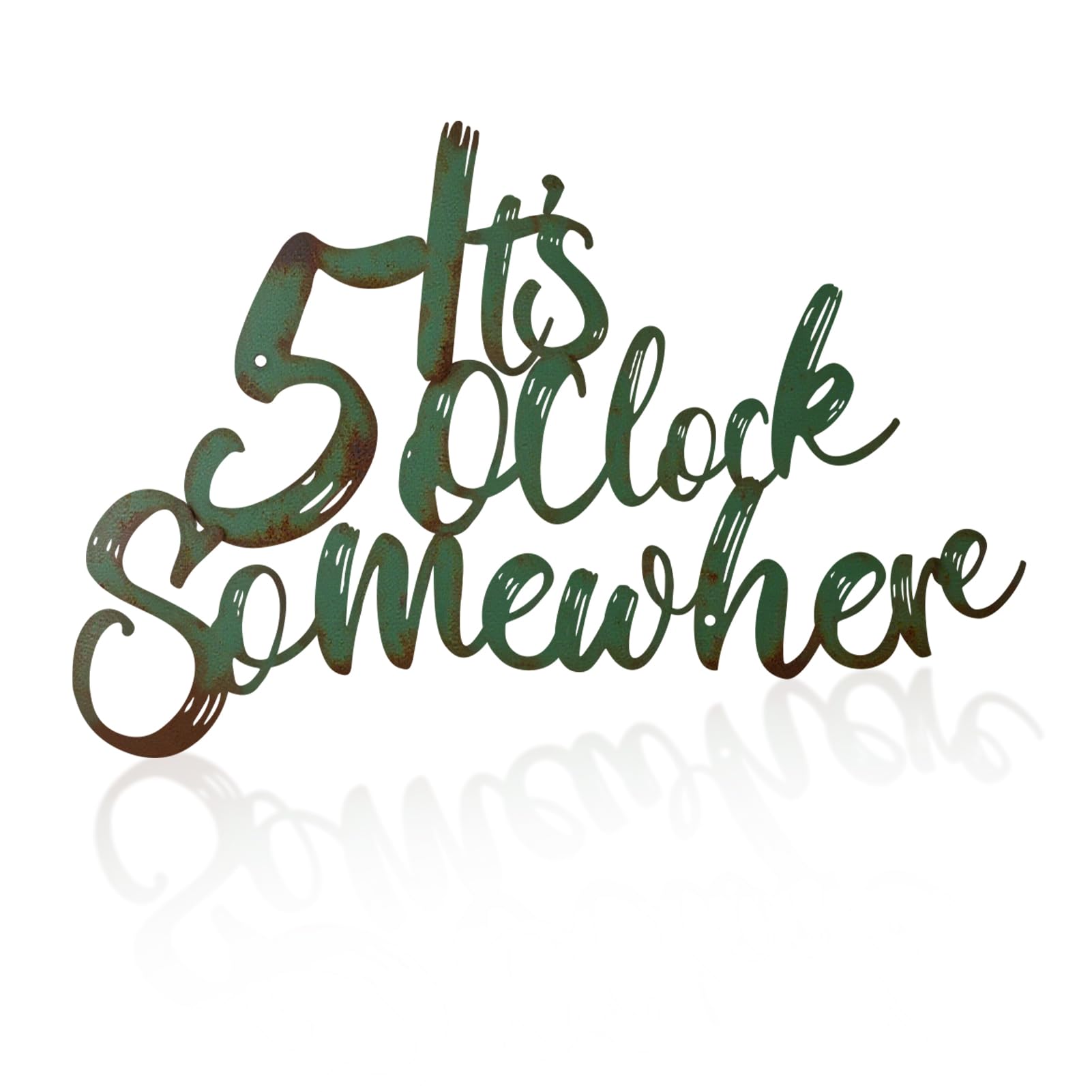 Resama It's 5 o'clock Somewhere Metal Wall Art for Bar Sign, Home Decor Ideas, Kitchen Wall Decor (Vintage)