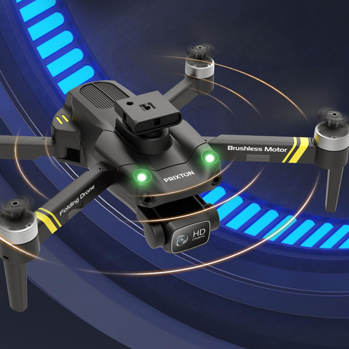PRIXTON Drone Alpha Pro, Cámara, WiFi, Sensor Anticolisión Multidireccional, Estabilizador óptico
