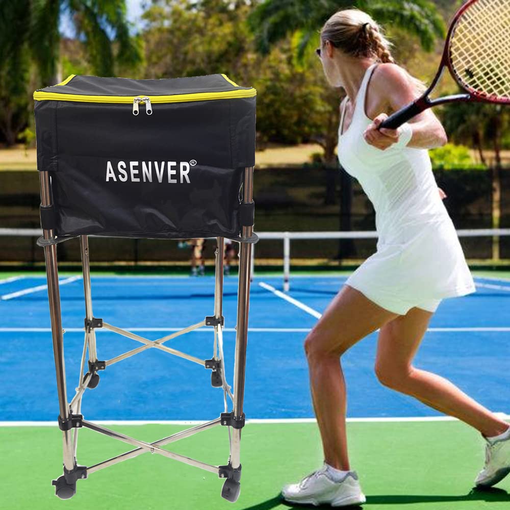 ASENVER Tennis Ball Cart Removable Pickleballs Hopper