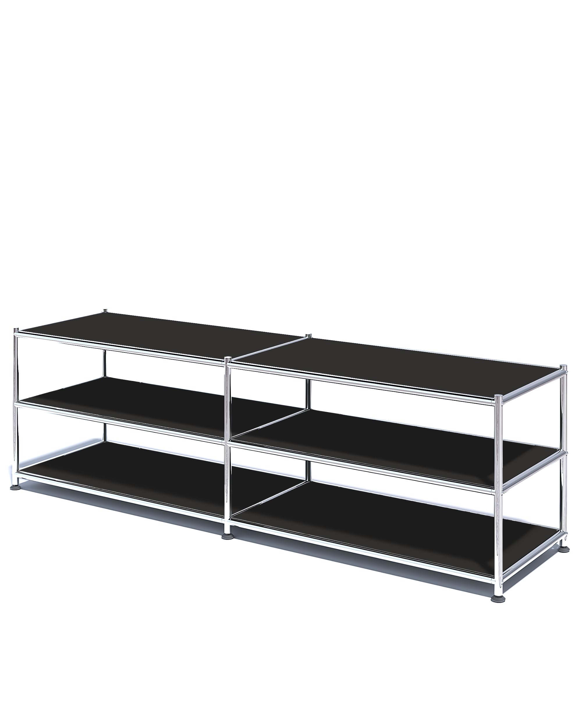 Metal Storage Rack, 3-Tiers Adjustable Storage Shelves, DIY Modern Home Furnishing, Adjustable Metal Organizer for Home,Kitchen,Office,Entryway, (Black)