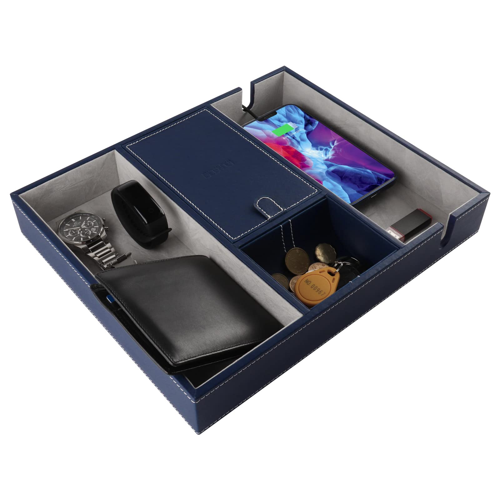 PLENTY Leather Valet Tray for Men