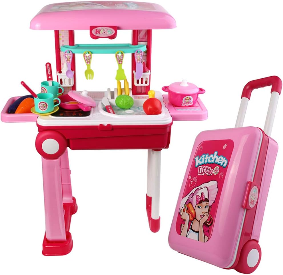 2 in 1 Travel Suitcase Kitchen Set for Children Travel