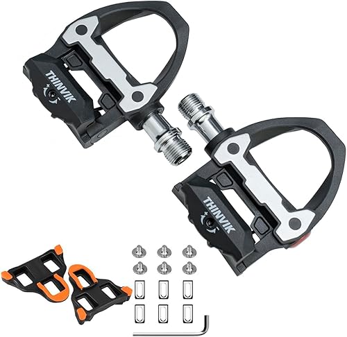 Miniatura 8 de Thinvik Pedales sin clipless Pedales de ciclismo de carretera con tacos compatibles con Shimano SPD SL System All Level Road Cycling Pedal