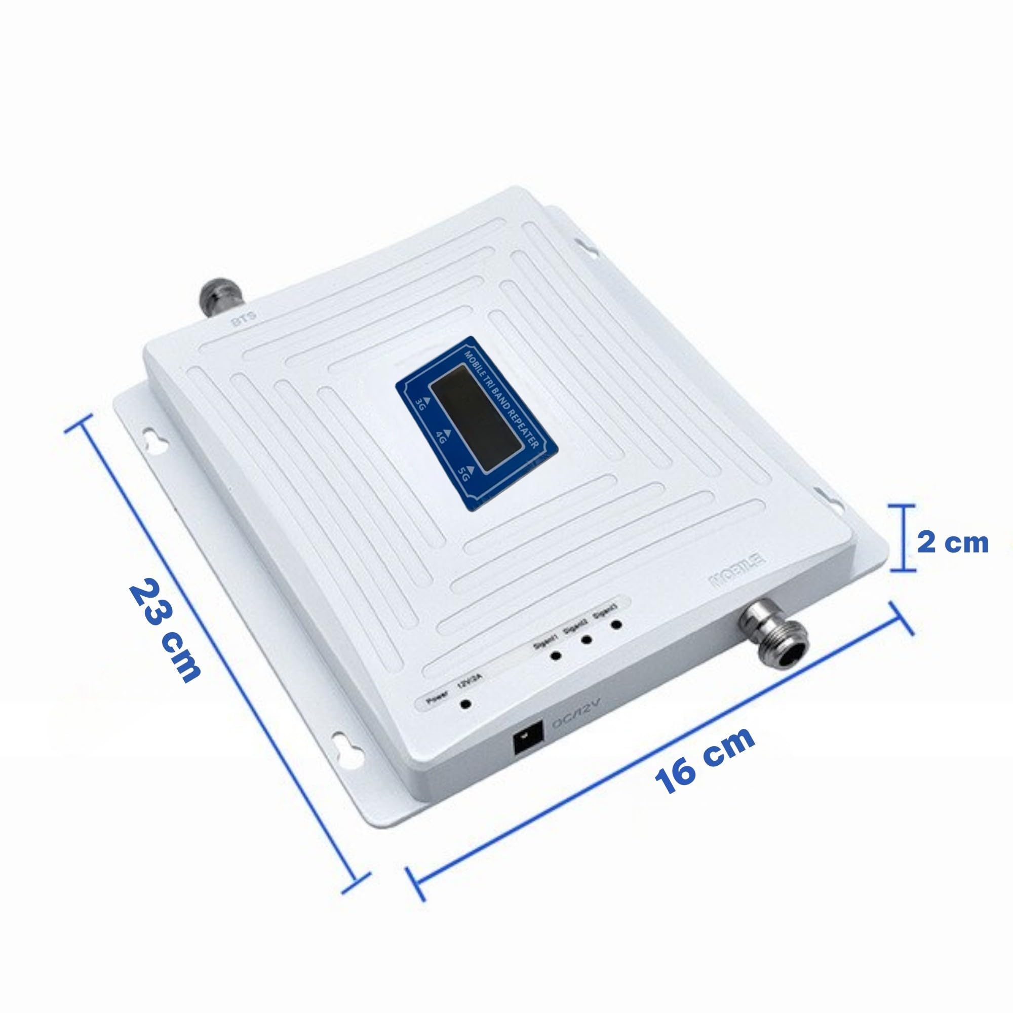 Topolenashop Amplificatore Segnale Cellulare 3G/4G/5G Tri Banda – Ripetitore Universale con Antenna Interna/Esterna, Copertura 500 m² – Compatibile Tutti gli Operatori – Cavi e Alimentatore Inclusi