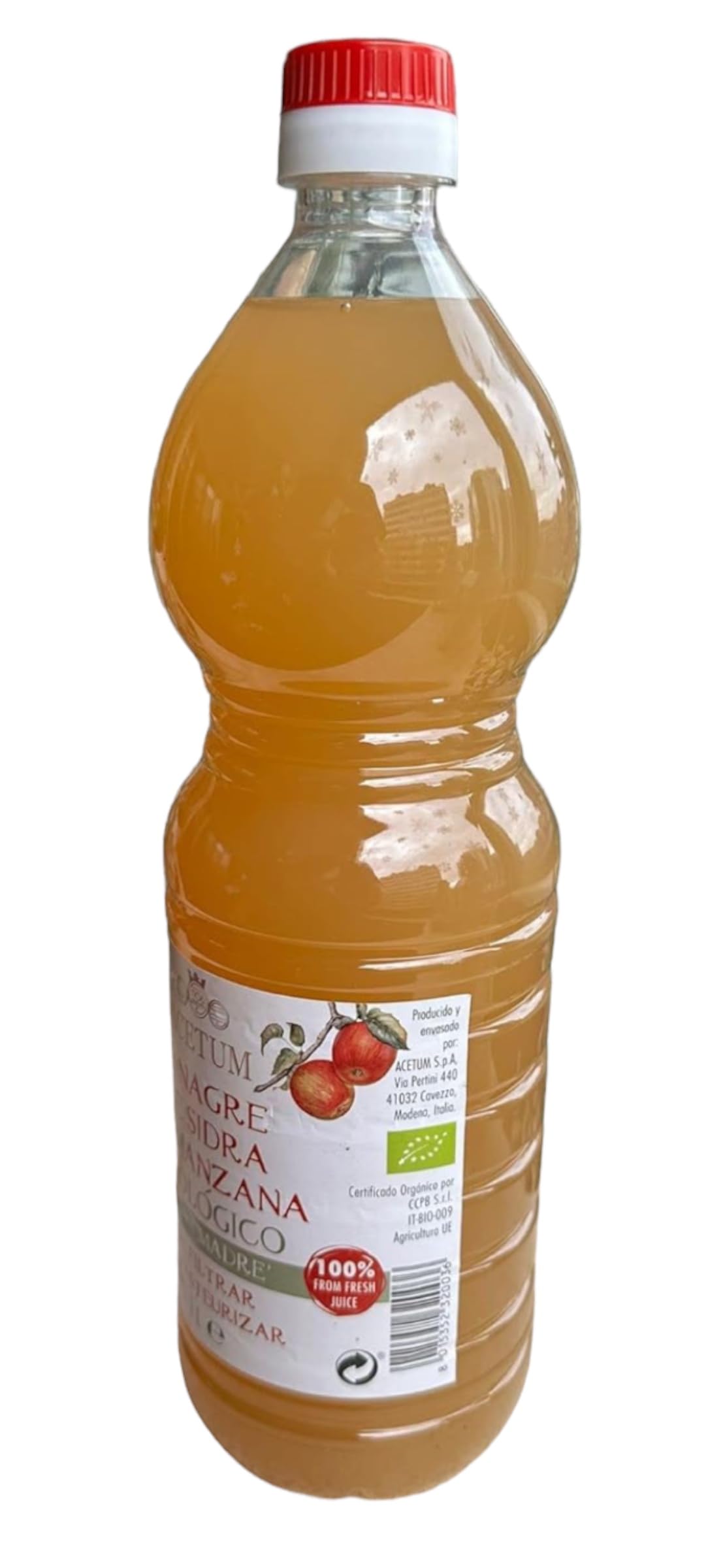 Vinagre Sidra de Manzana Madre ACETUM 1 Litro 100% Italiano Orgánico