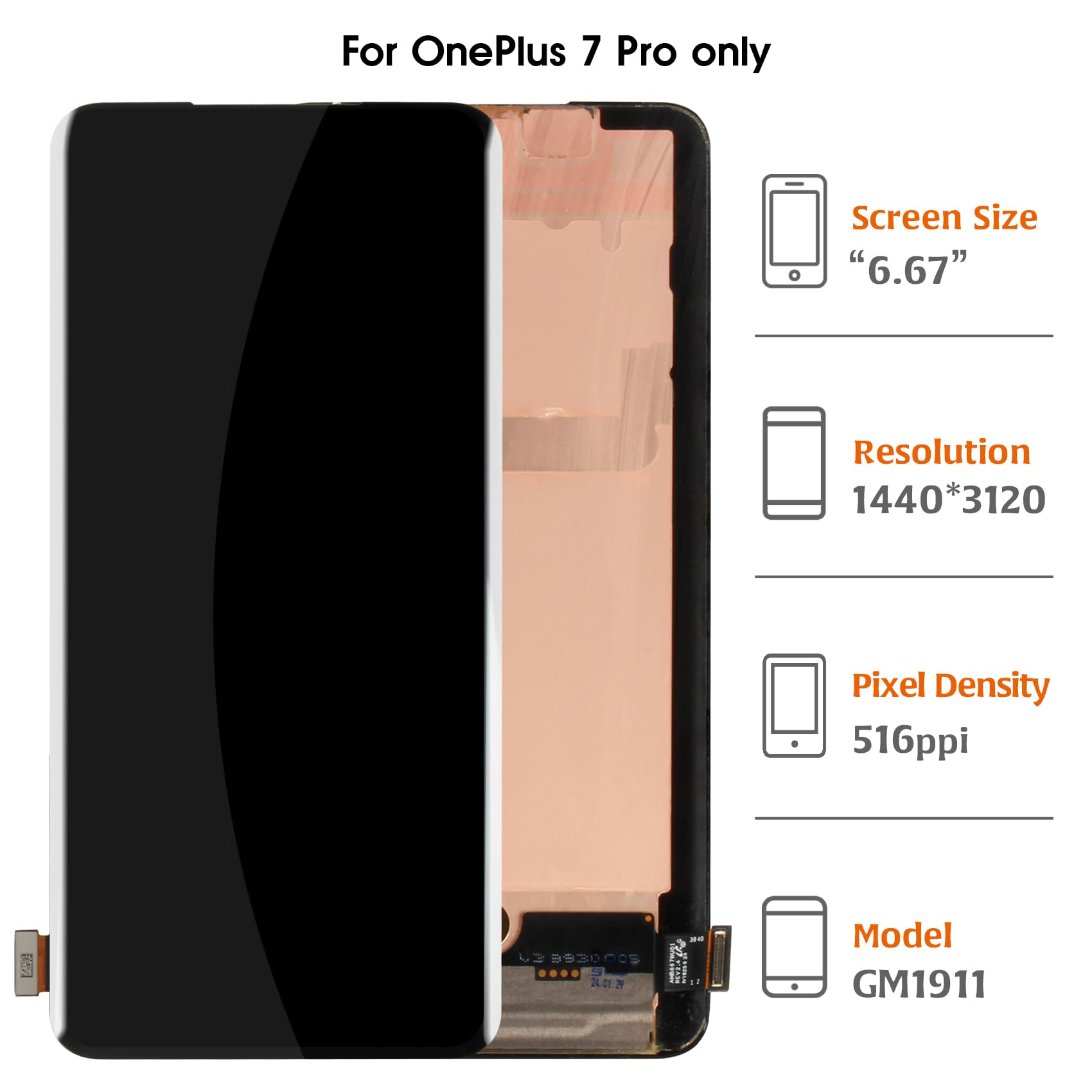 OnePlus 7T pro本体 ディスプレー難あり Amazon.com: Olivechard for OnePlus 7 Pro 1+ 7T Pro OEM LCD