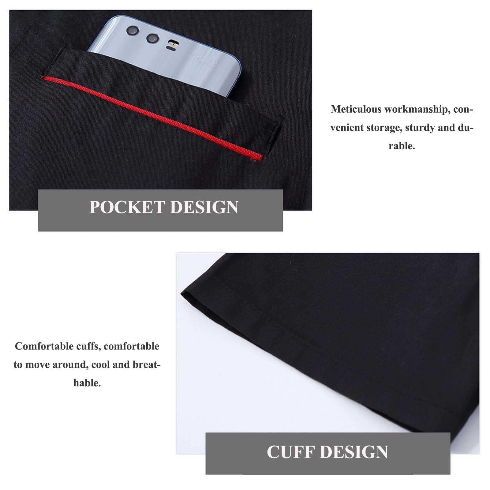 Uniforme da Cucina Estiva, Giacca da Lavoro da Cuoco Unisex, Uniformi da Cameriere in Tessuto Traspirante