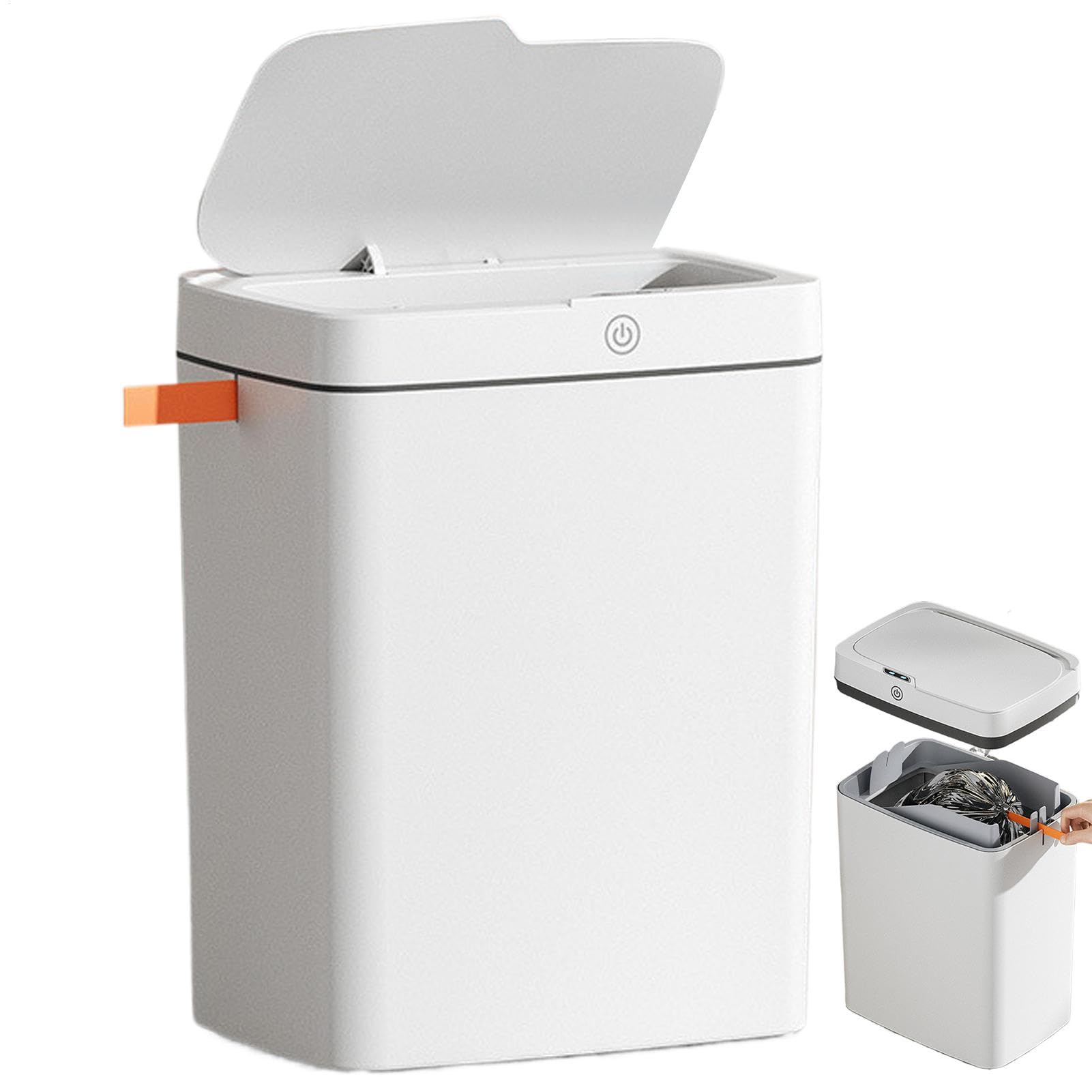 Bote de basura automático, Botes de basura sin contacto,Papelera Recargable USB - Cubo de basura impermeable para baño, cubo de basura inteligente de 15L para dormitorio, baño, cocina
