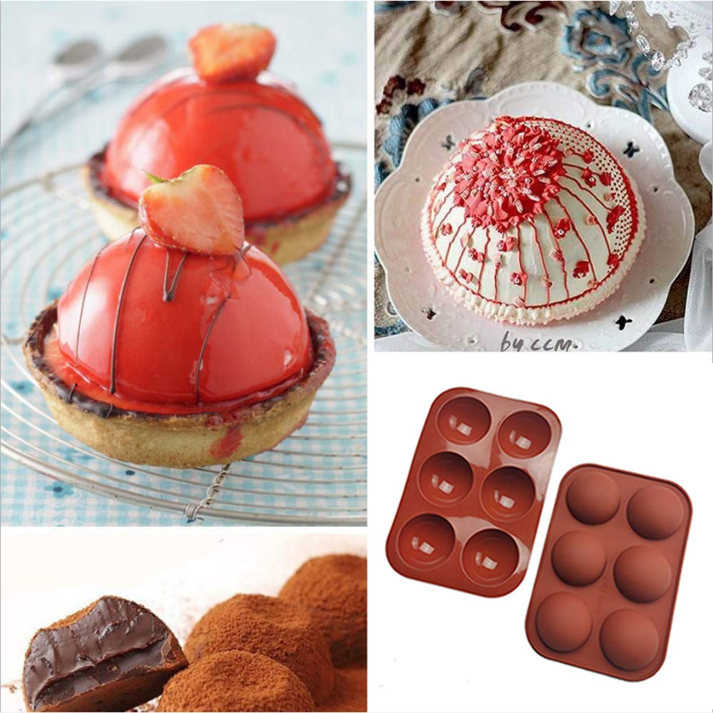 6-Loch Himbeeren Mousse Kuchenform Silikon Backform Produktbild-Vorschau 8