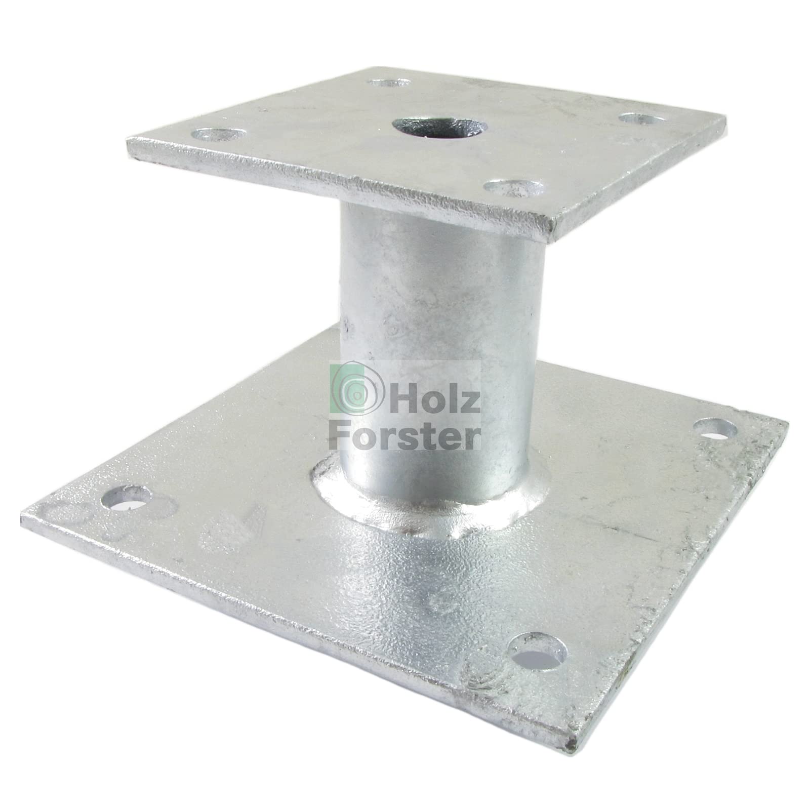 WÜRTH Stützenschuh aufschraub- und dübelbar 150x150x5/100x1x5/D48x100, verzinkt:Pfostenträger D-F TZN, Stahl verzinkt, niedrige Version 100mm